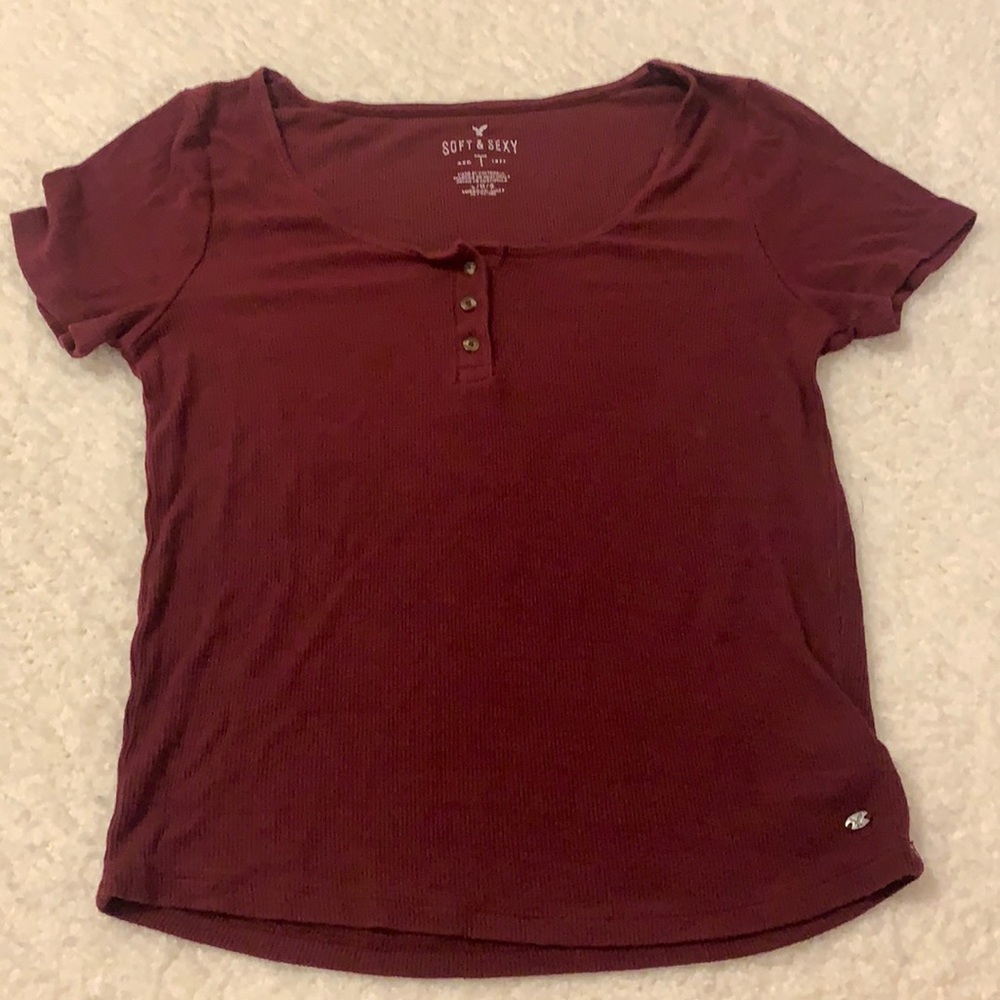 Ribbed American eagle t shirt